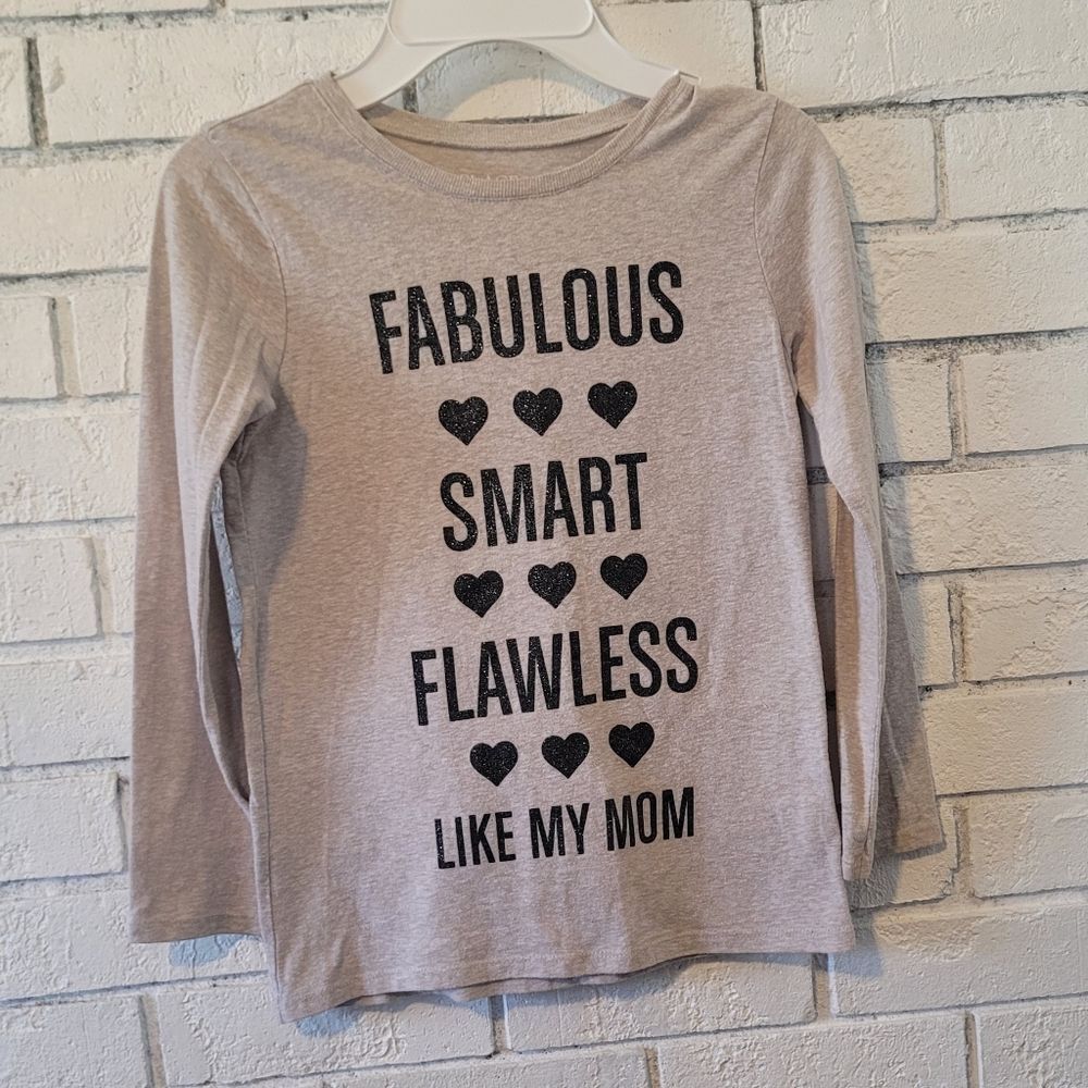 The Children's Place Girls Long Sleeve Graphic Tee - "Like My Mom" - Size M 7/8